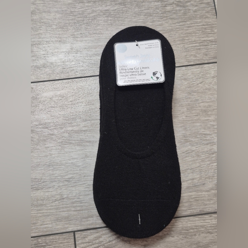 New Ladies 6 Pairs Classic Black Low-Cut Socks/Liners